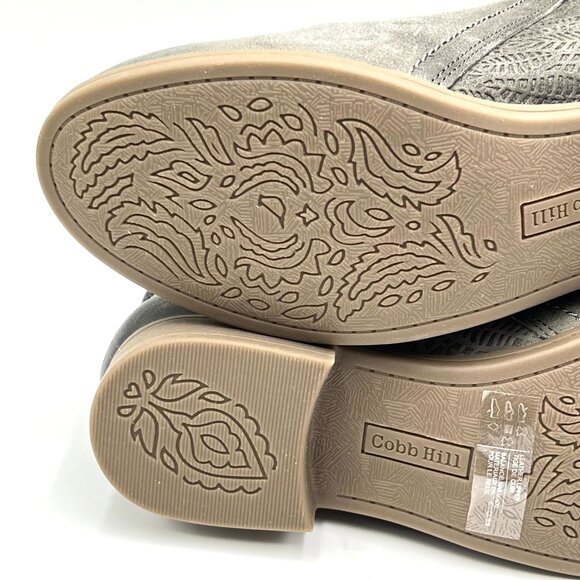 Cobb Hill Womens Size 7 Crosbie Gray - Olive Green Leather Ankle Boots Shoes - Picture 9 of 14